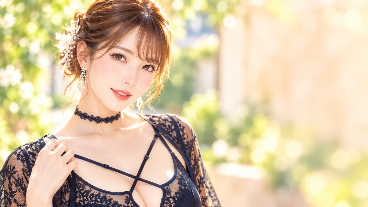 波多野結衣さんをイメージした上品で大人っぽい女性のイラスト