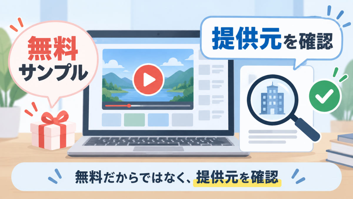 無料動画でも提供元を確認して利用するイメージ
